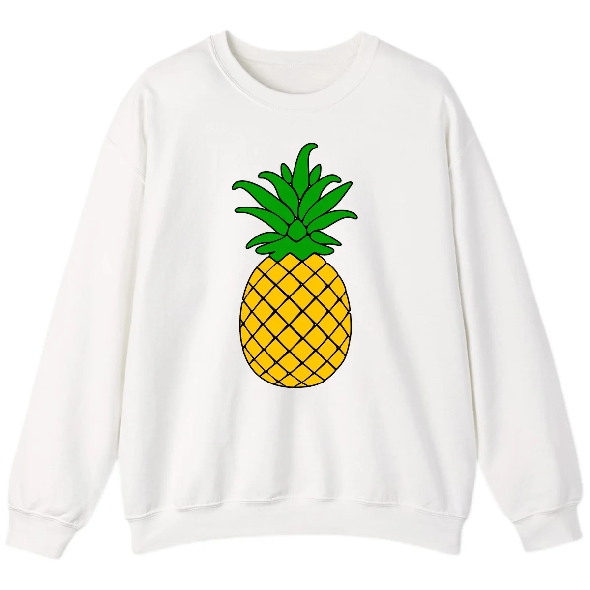 Tropical Pineapple Crown Sweatshirt in White