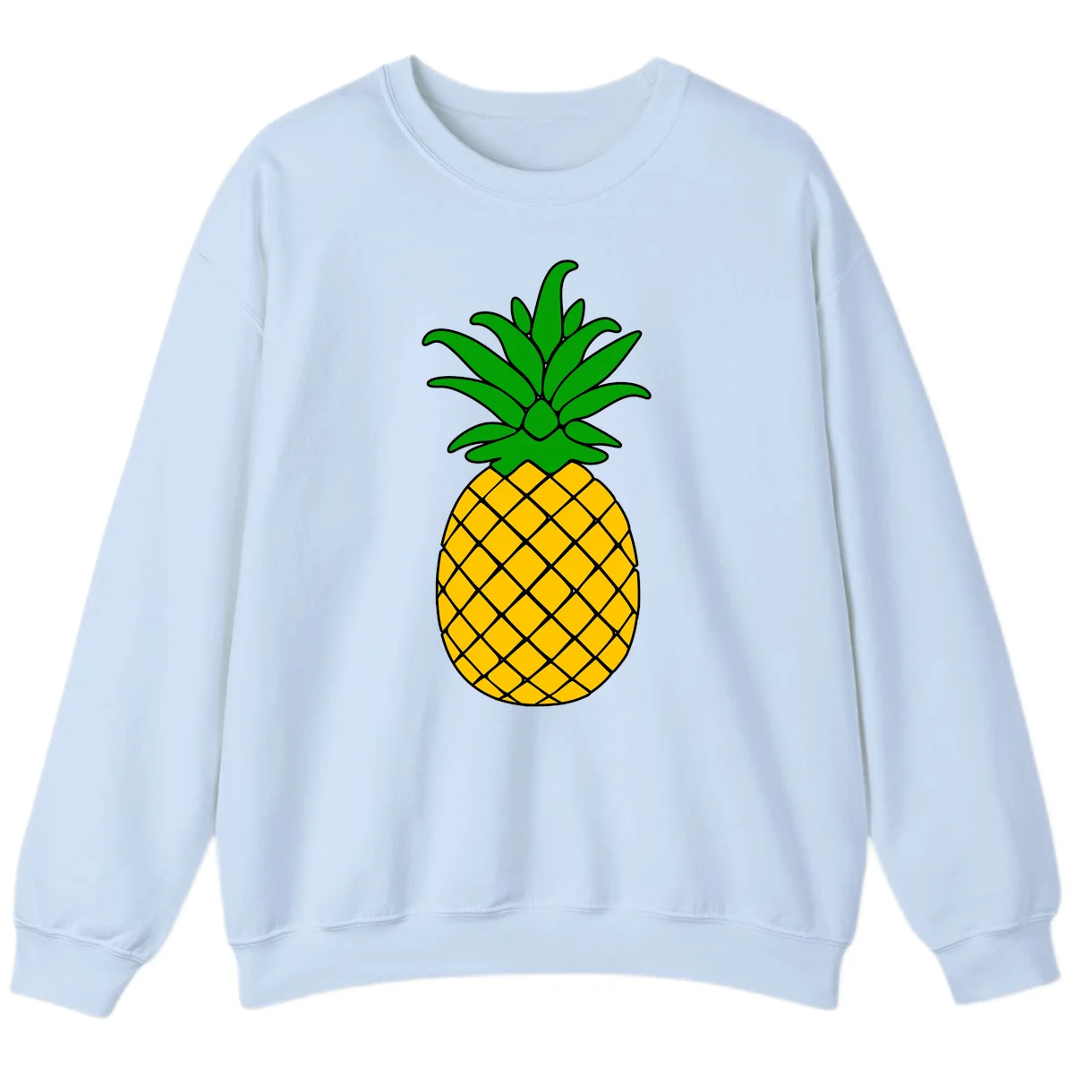 Tropical Pineapple Crown Sweatshirt in Light Blue
