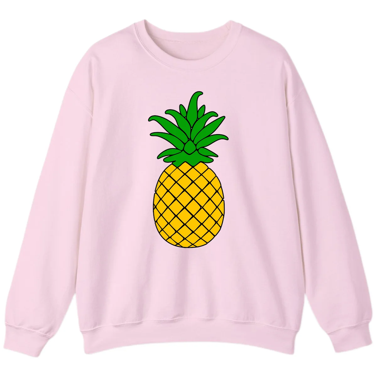 Tropical Pineapple Crown Sweatshirt in Light Pink