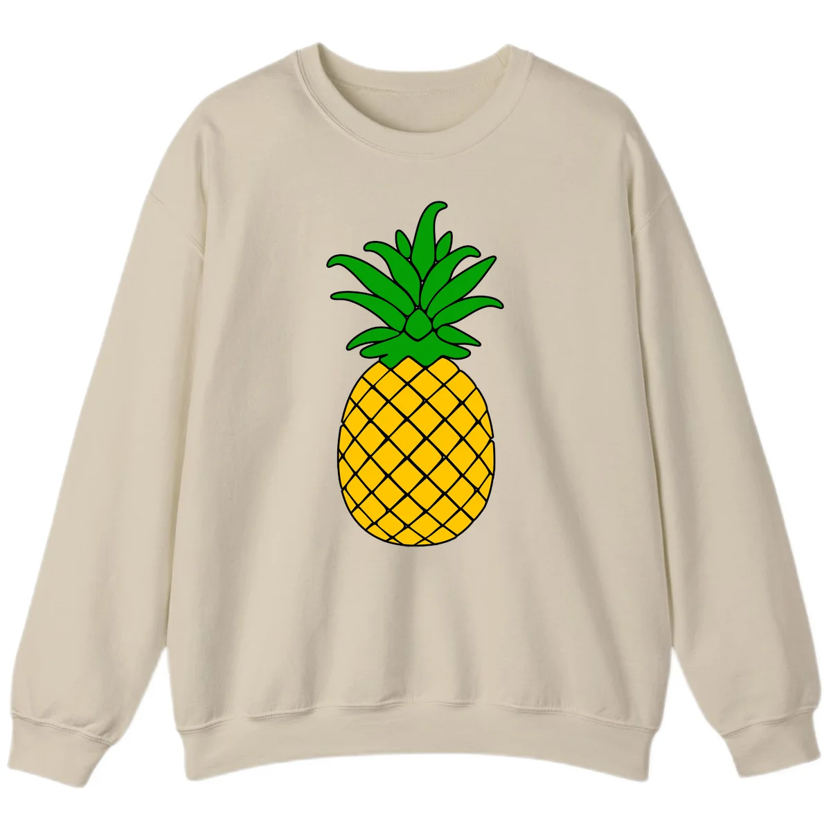 Tropical Pineapple Crown Sweatshirt in Sand