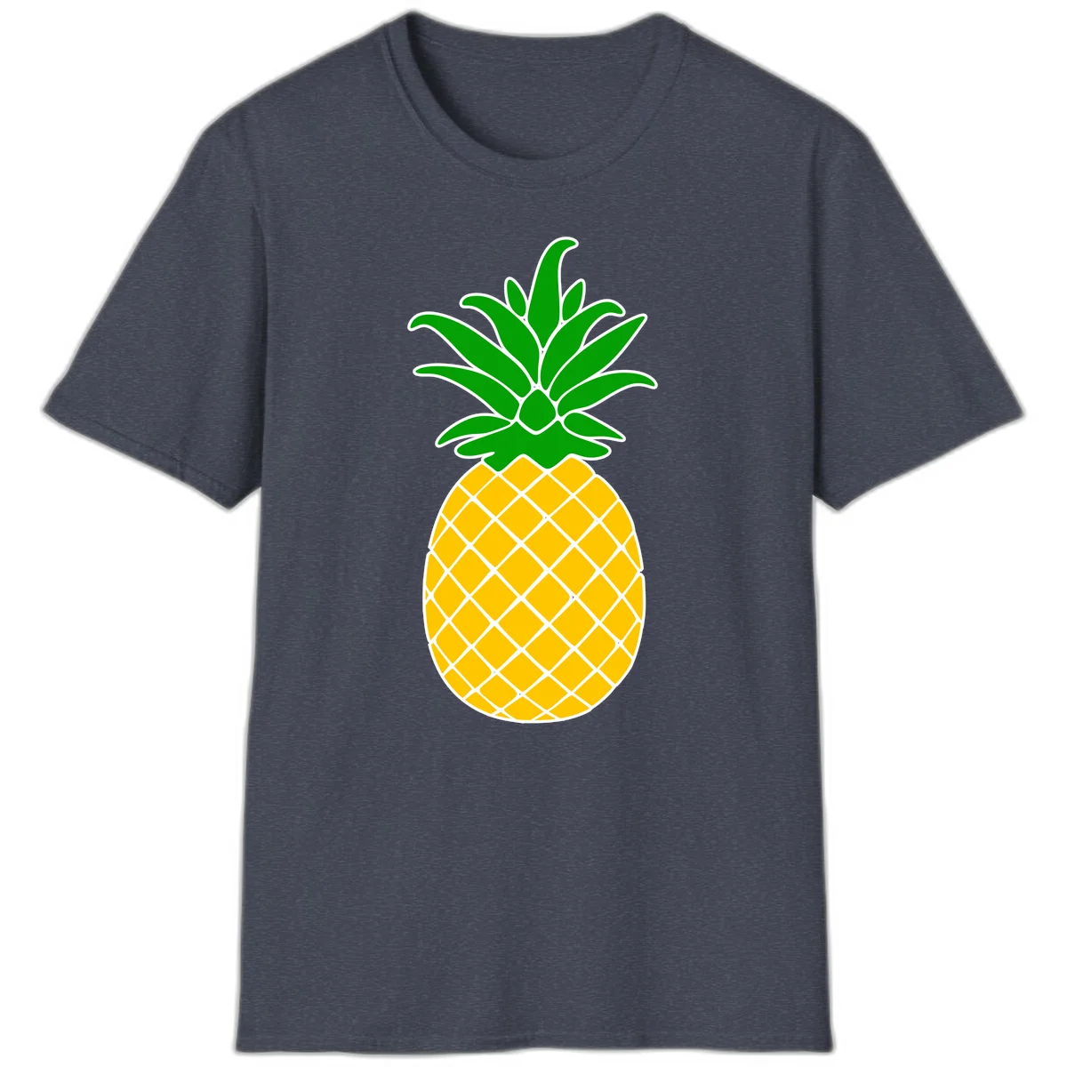 Tropical Pineapple Crown T-Shirt in Heather Navy
