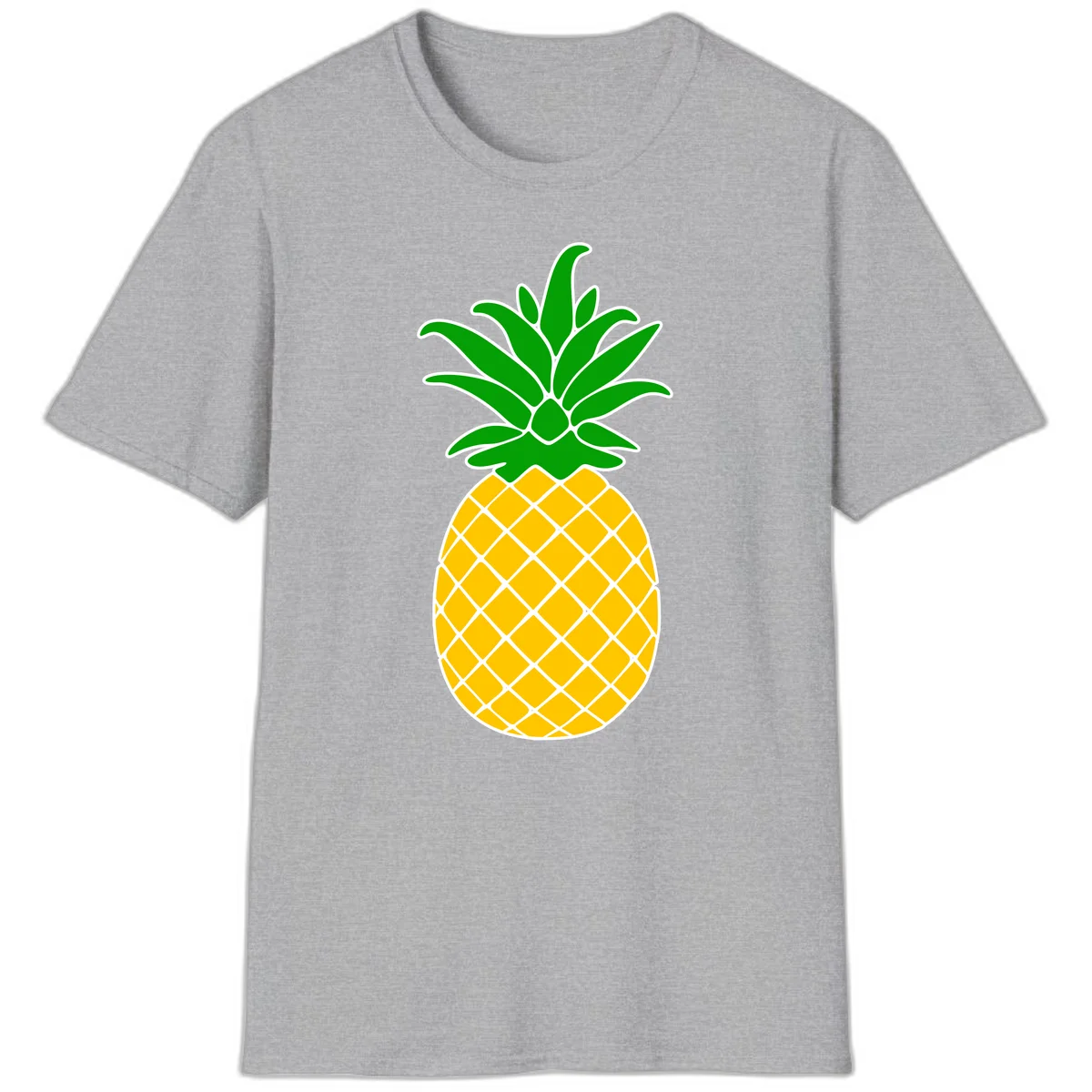 Tropical Pineapple Crown T-Shirt in Sport Grey