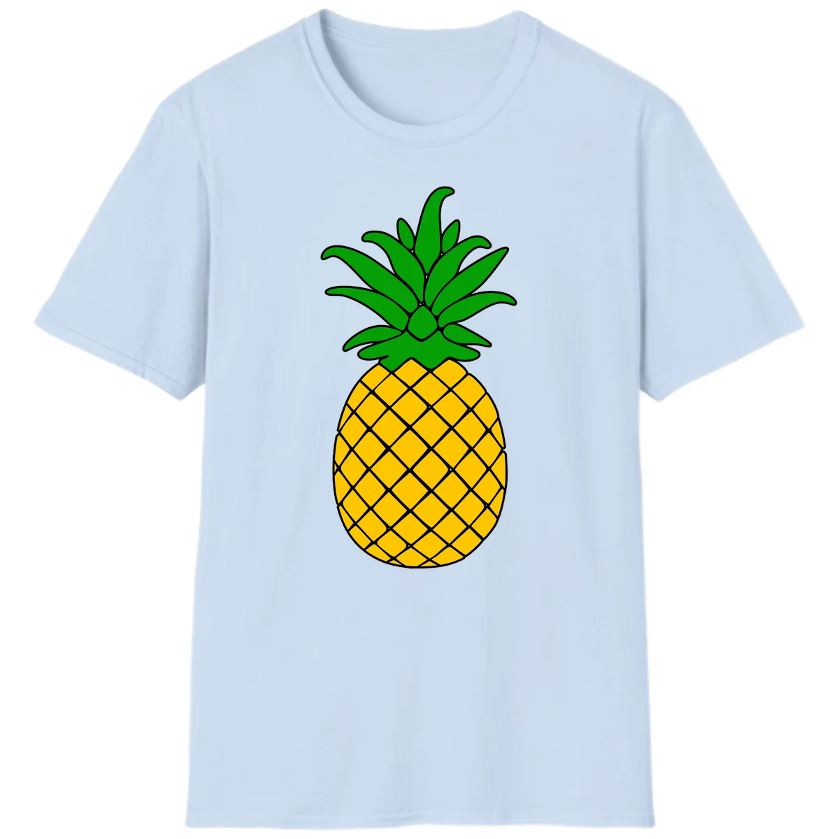 Tropical Pineapple Crown T-Shirt in Light Blue