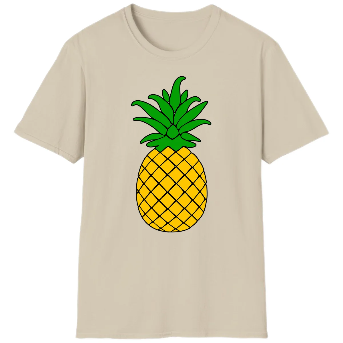 Tropical Pineapple Crown T-Shirt in Sand