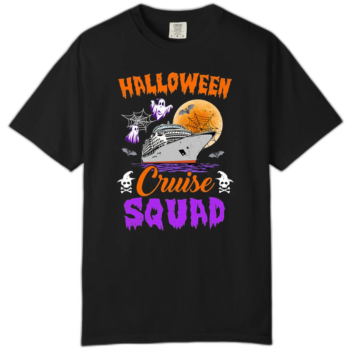 Halloween Cruise Squad Comfort Color in Black