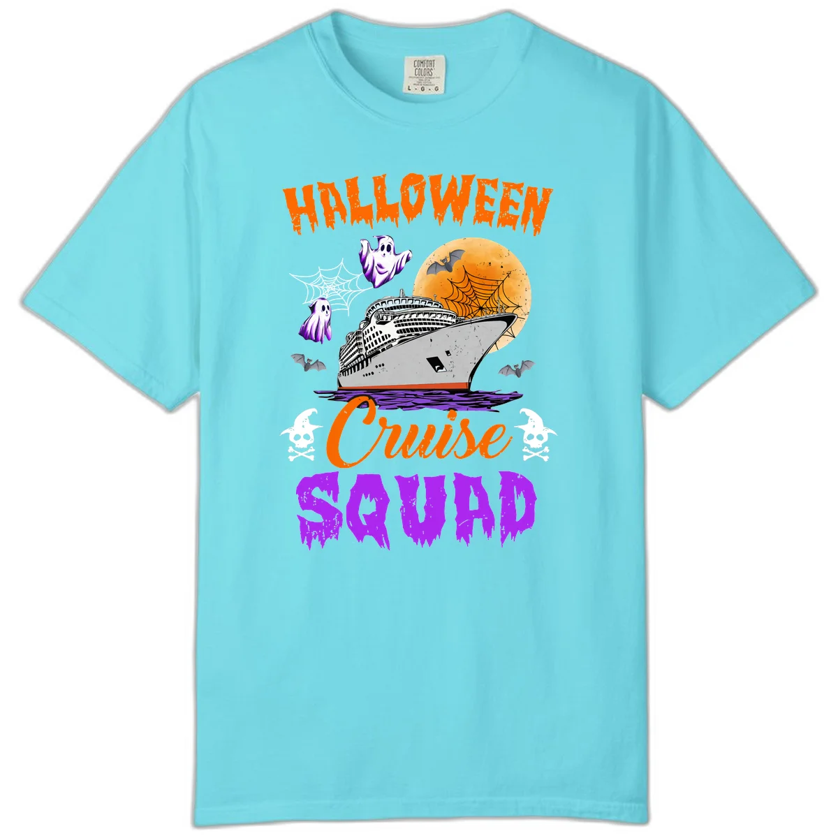 Halloween Cruise Squad Comfort Color in Lagoon Blue