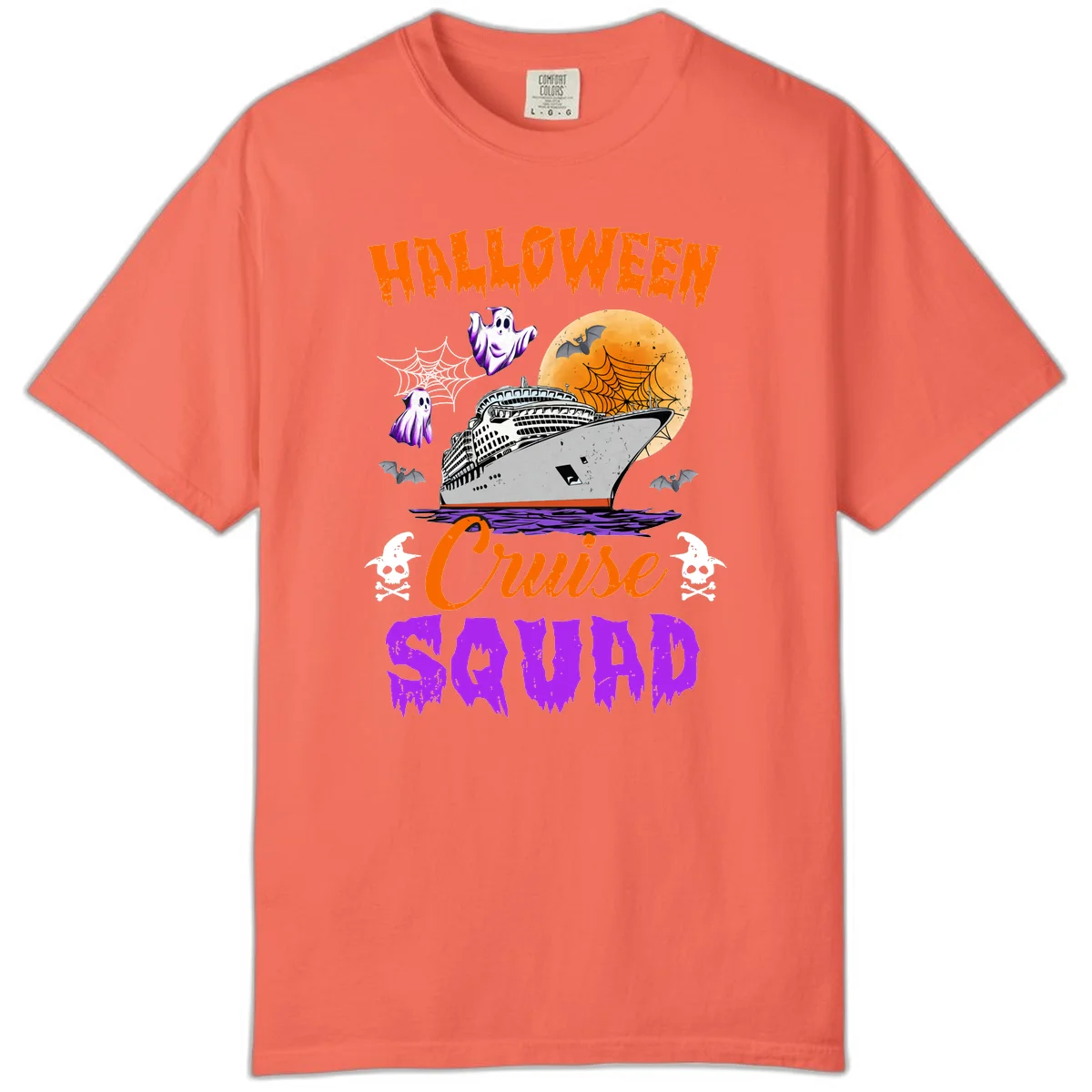 Halloween Cruise Squad Comfort Color in Bright Salmon