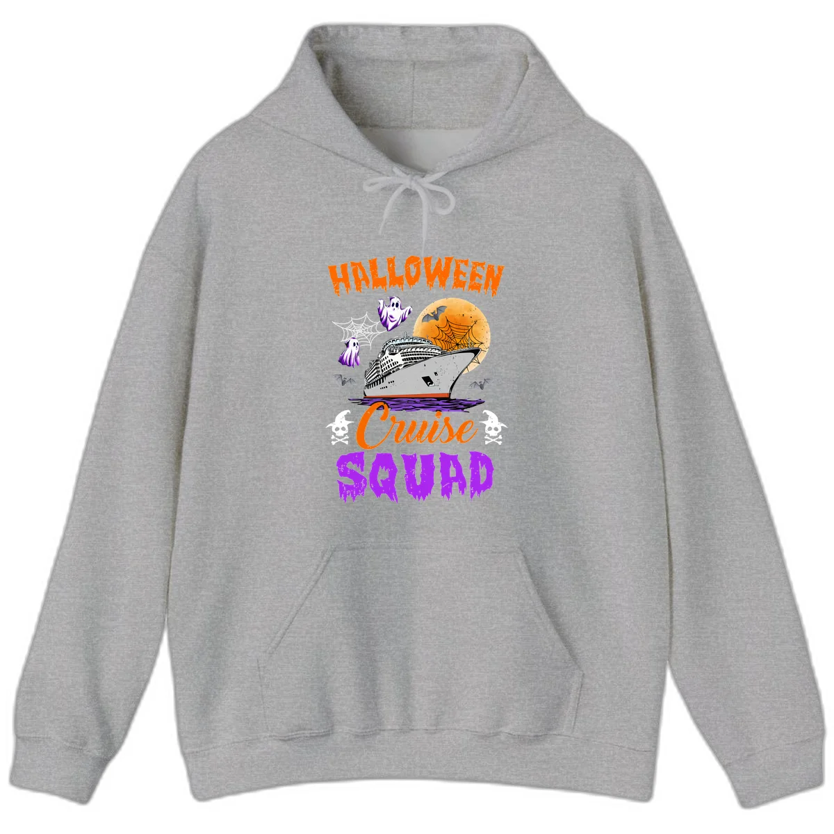 Halloween Cruise Squad Hoodie in Sport Grey