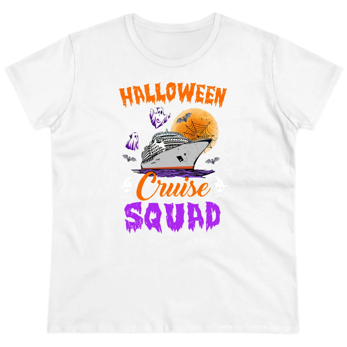 Halloween Cruise Squad Ladies Tee in White
