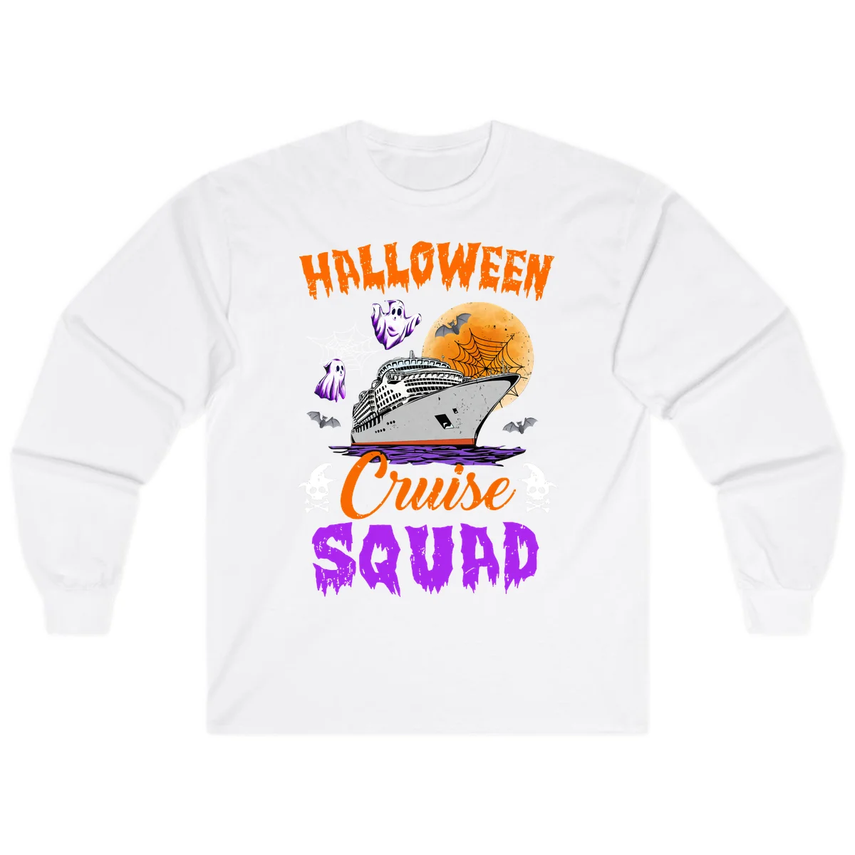 Halloween Cruise Squad Long Sleeve in White