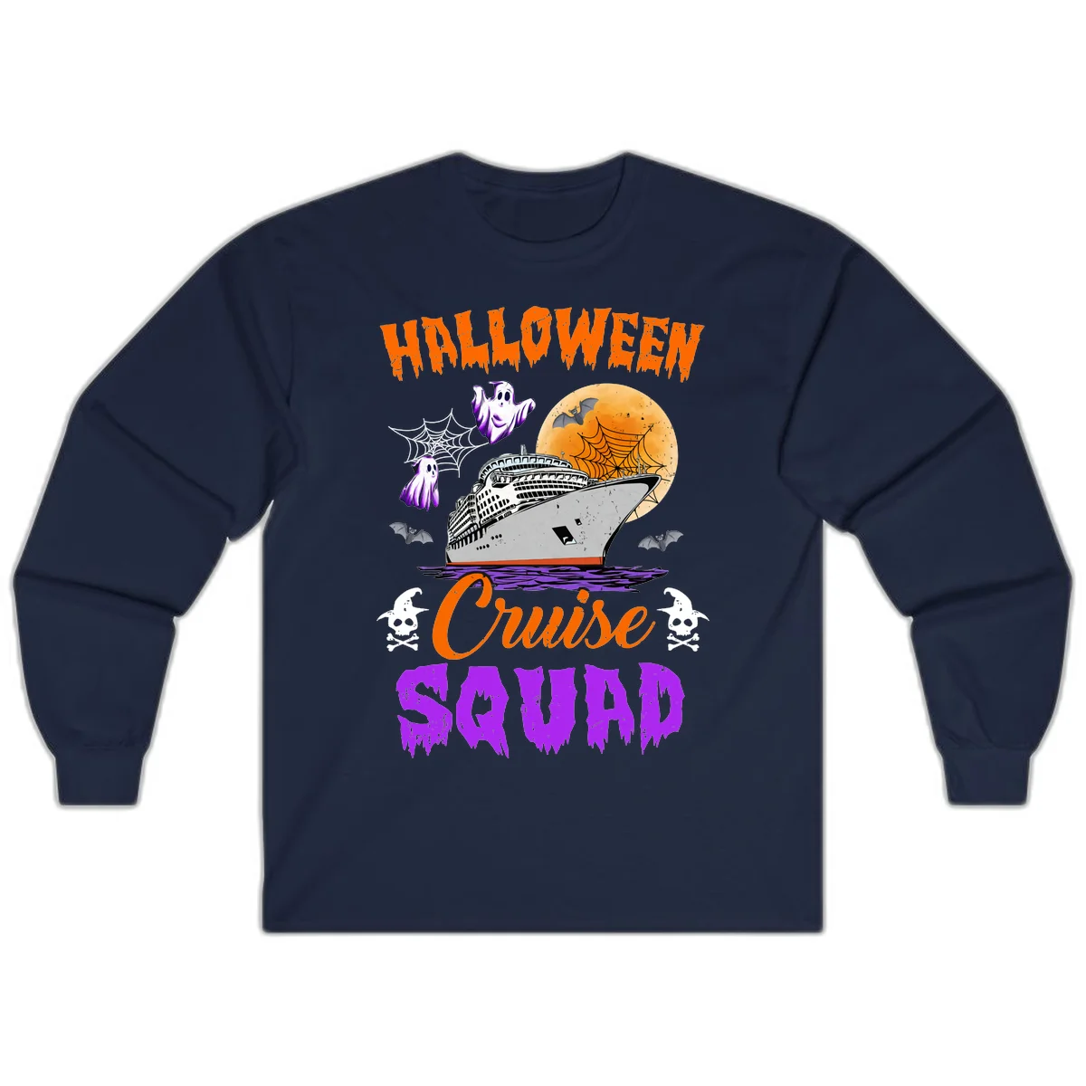 Halloween Cruise Squad Long Sleeve in Navy