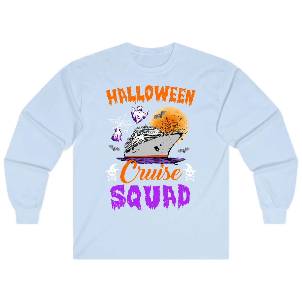 Halloween Cruise Squad Long Sleeve in Light Blue