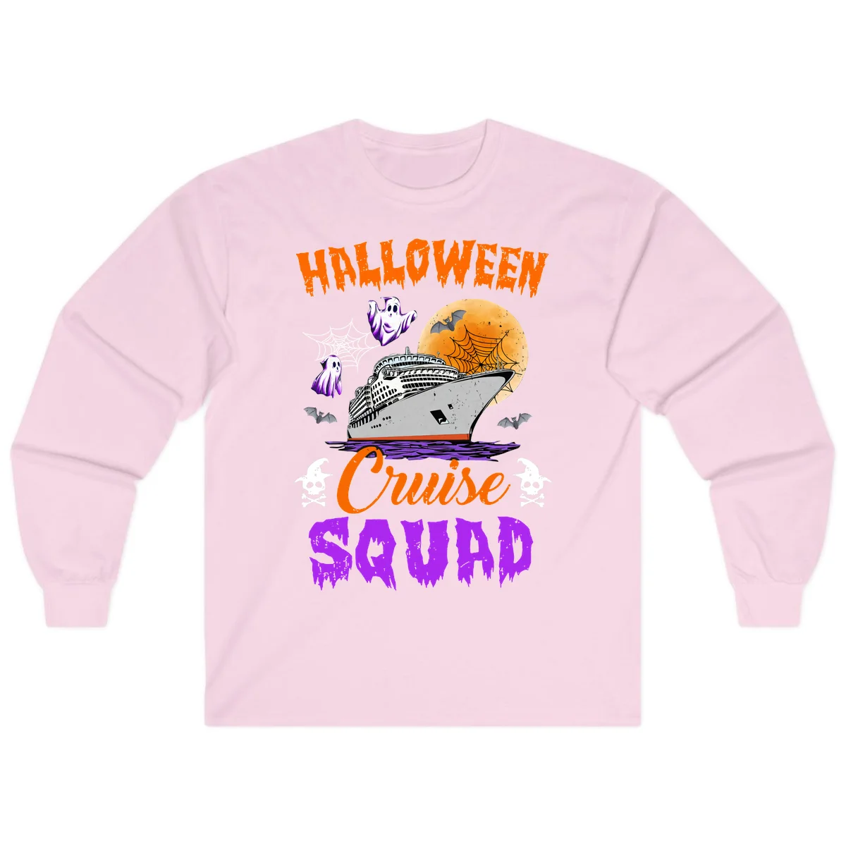 Halloween Cruise Squad Long Sleeve in Light Pink