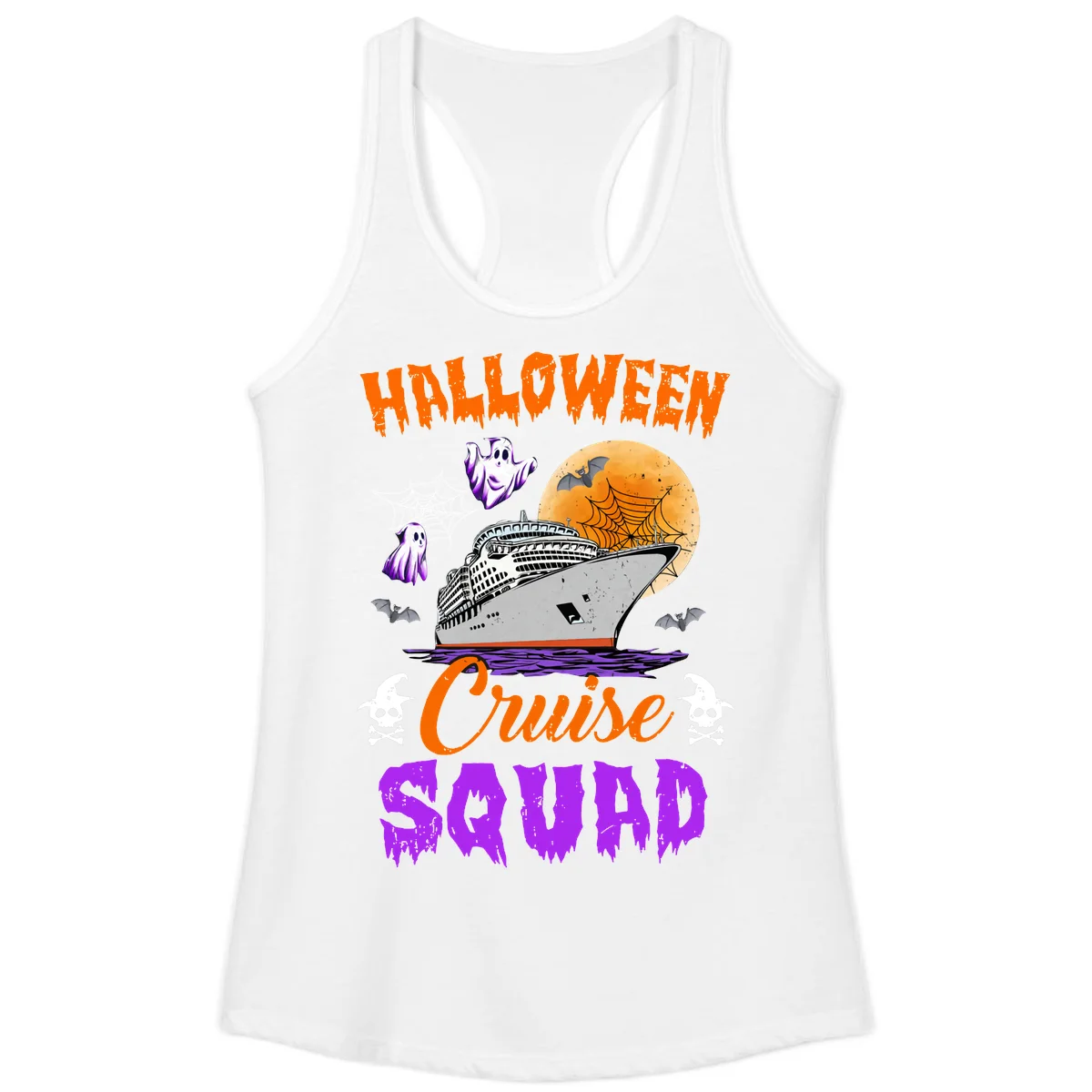 Halloween Cruise Squad Ladies Tank in White