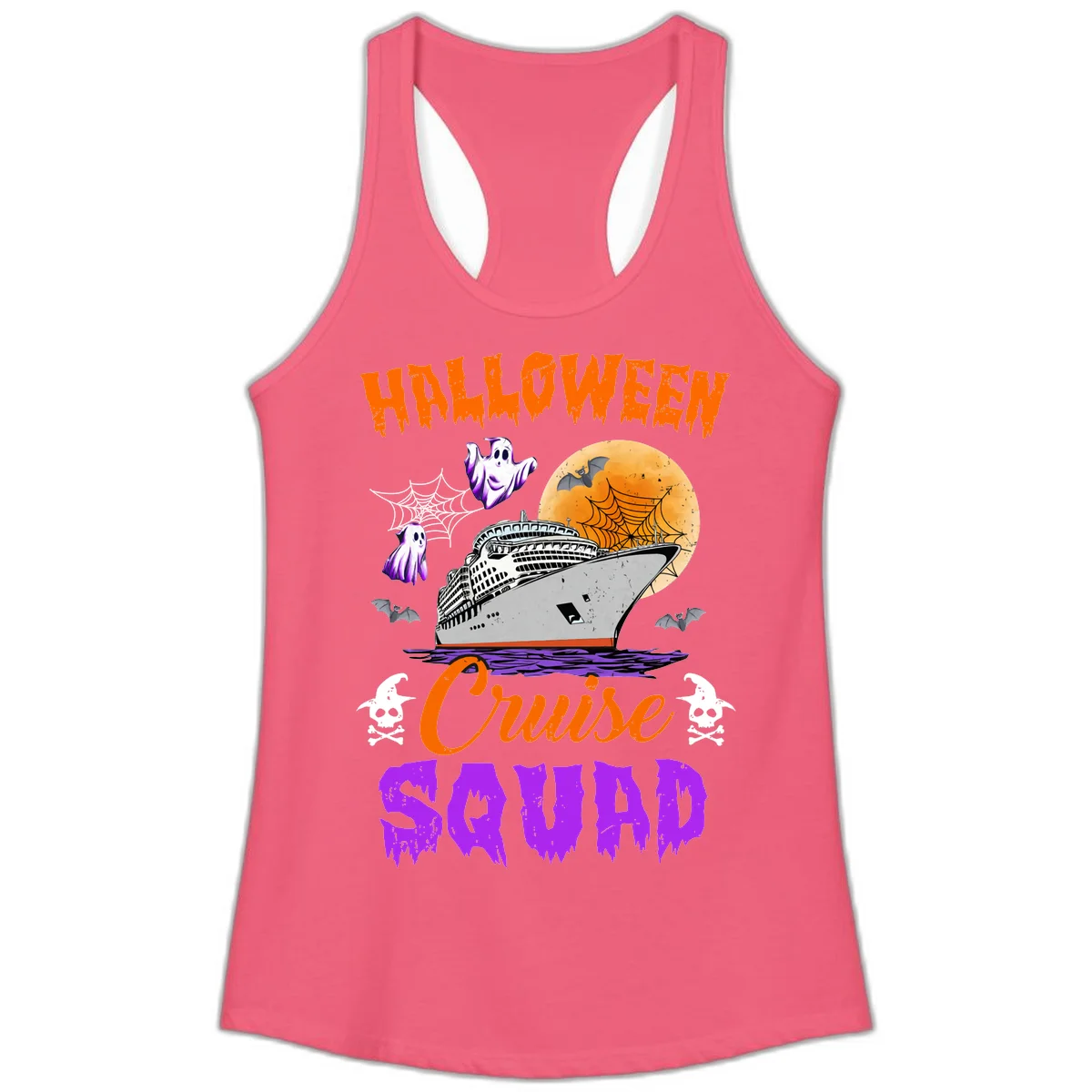 Halloween Cruise Squad Ladies Tank in Hot Pink
