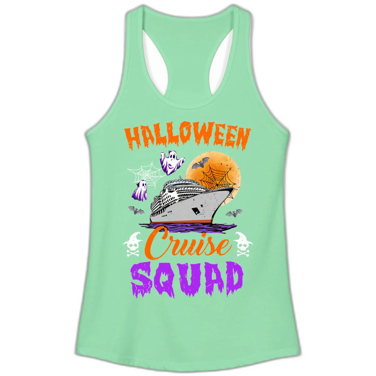 Halloween Cruise Squad Ladies Tank in Solid Mint