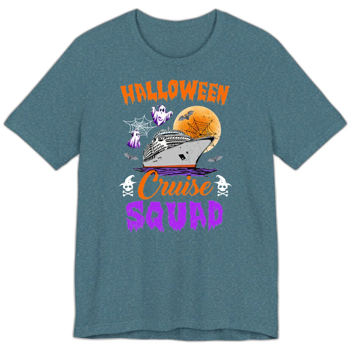 Halloween Cruise Squad Premium T-Shirt in Heather Deep Teal