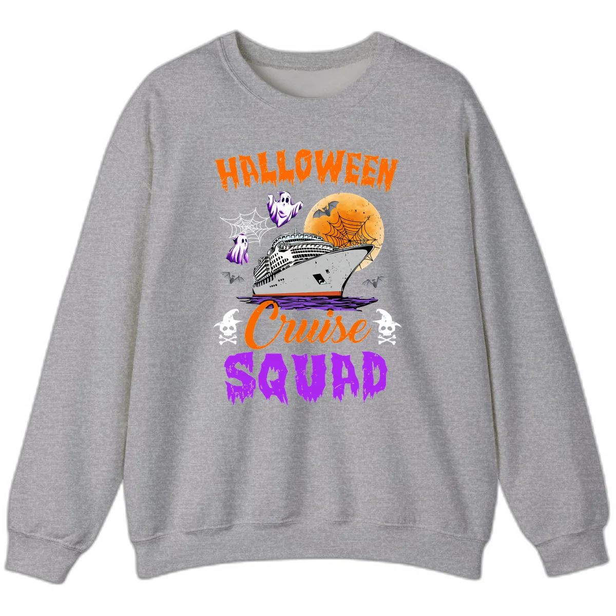 Halloween Cruise Squad Sweatshirt in Sport Grey