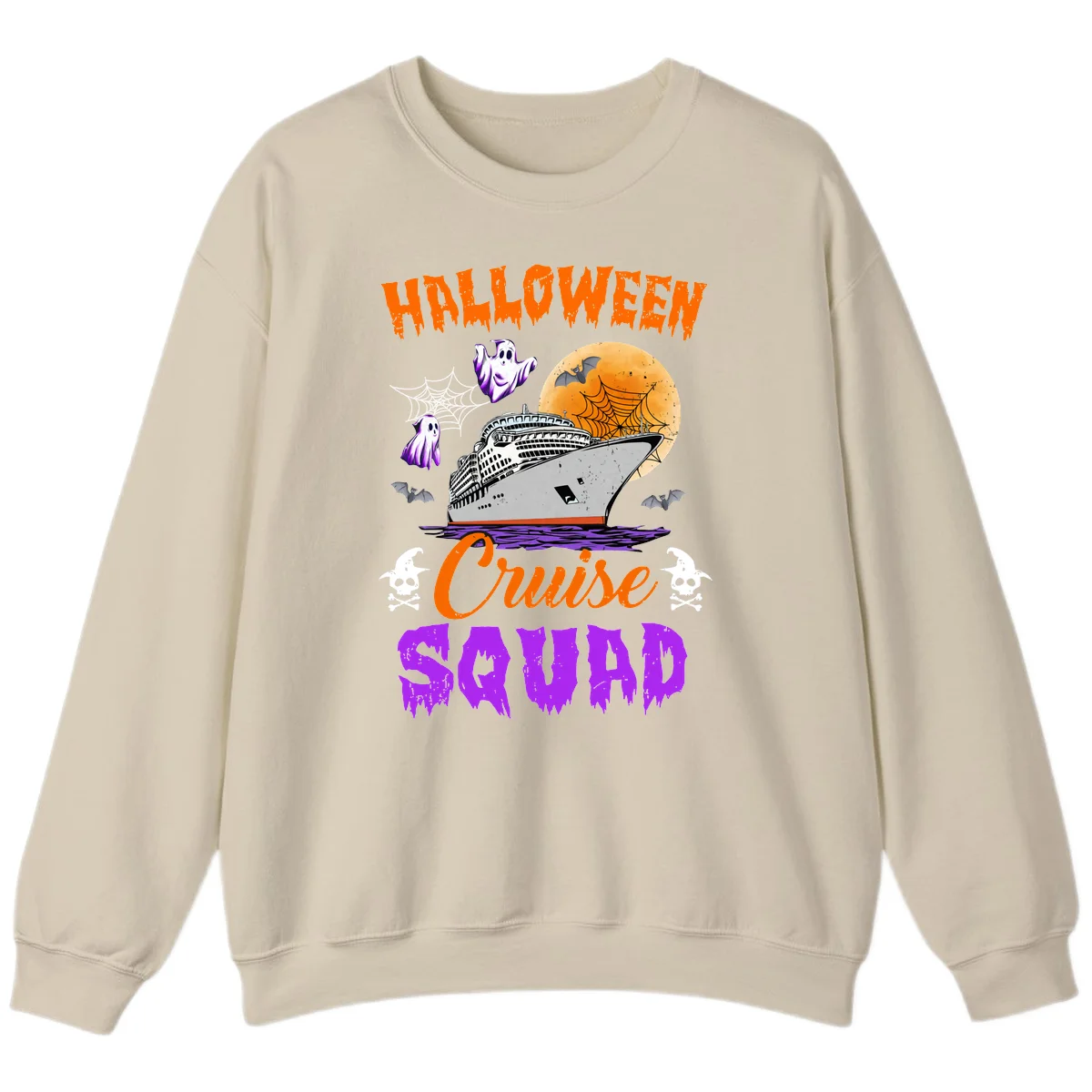 Halloween Cruise Squad Sweatshirt in Sand