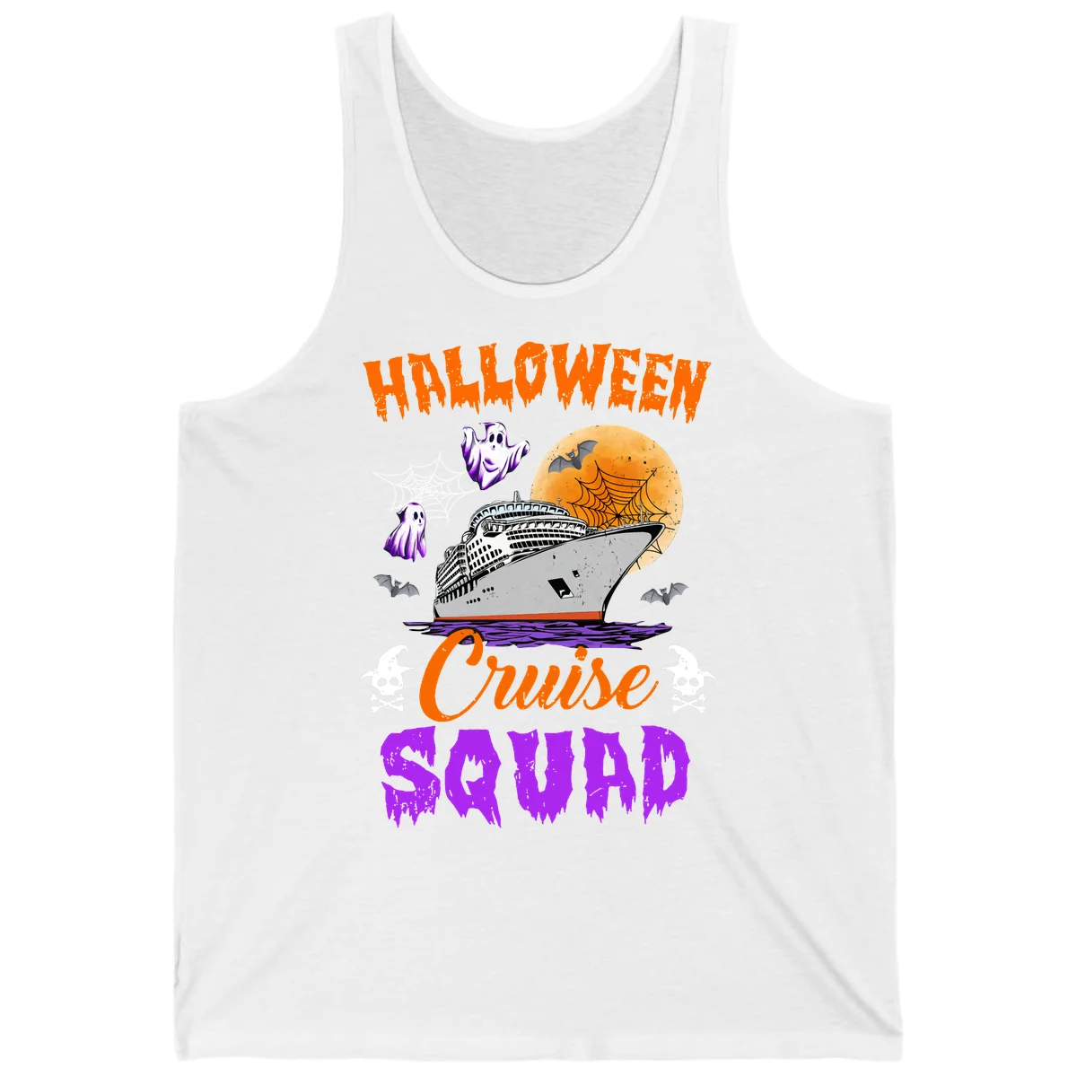 Halloween Cruise Squad Tank in White