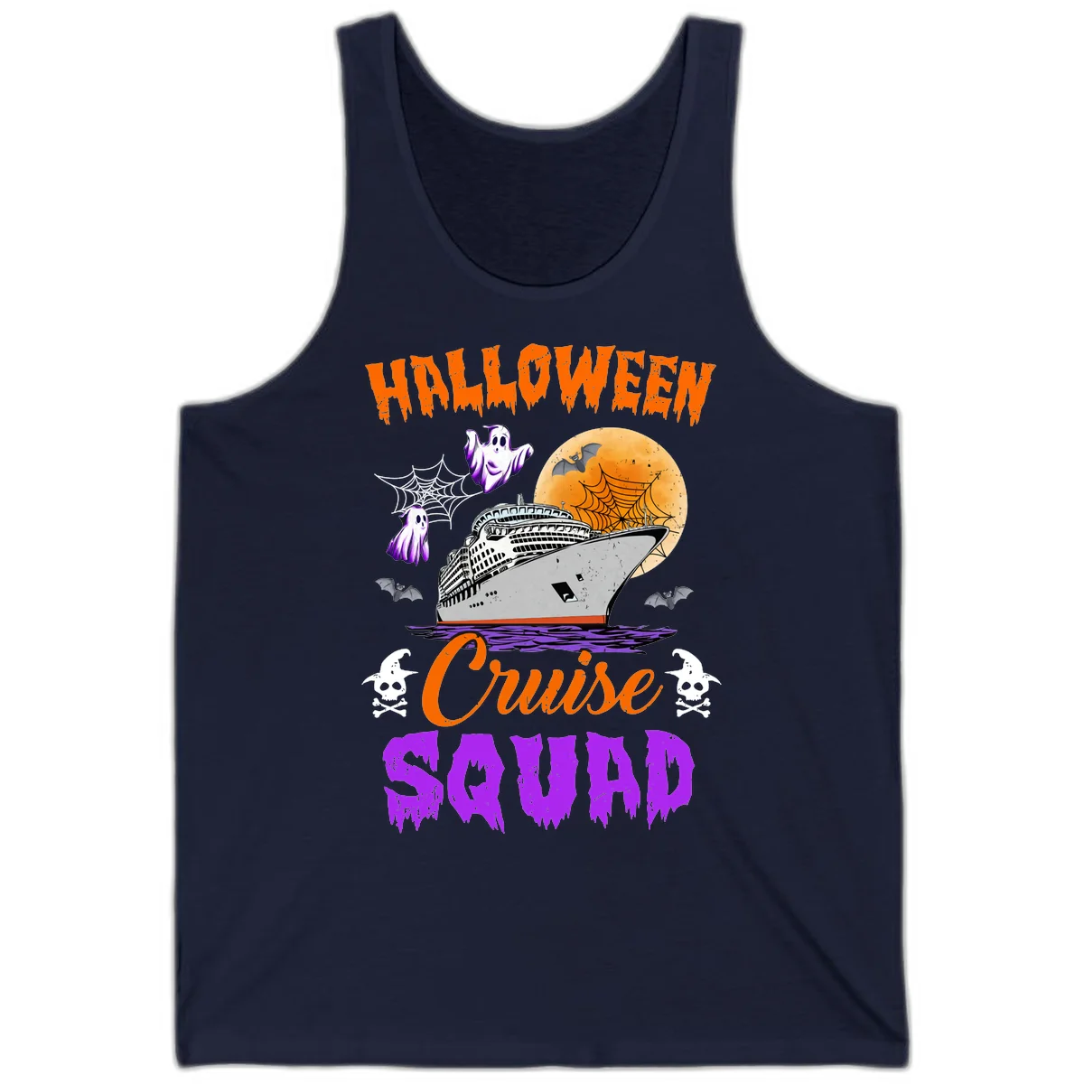 Halloween Cruise Squad Tank in Navy