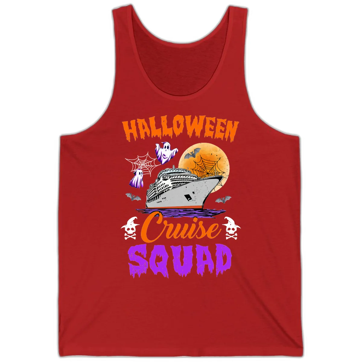 Halloween Cruise Squad Tank in Red