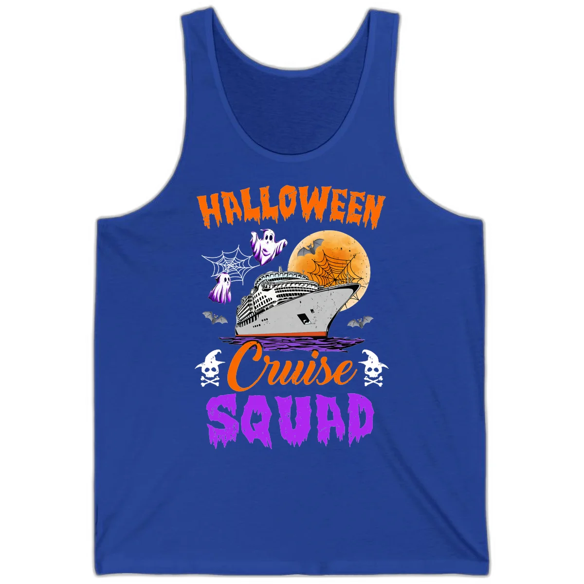 Halloween Cruise Squad Tank in True Royal
