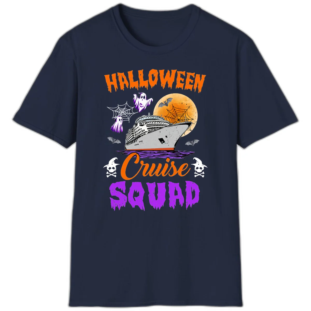 Halloween Cruise Squad T-Shirt in Navy