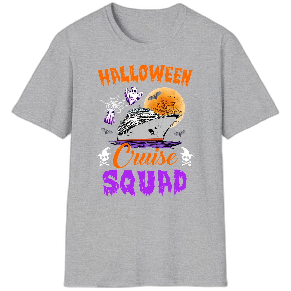 Halloween Cruise Squad T-Shirt in Sport Grey