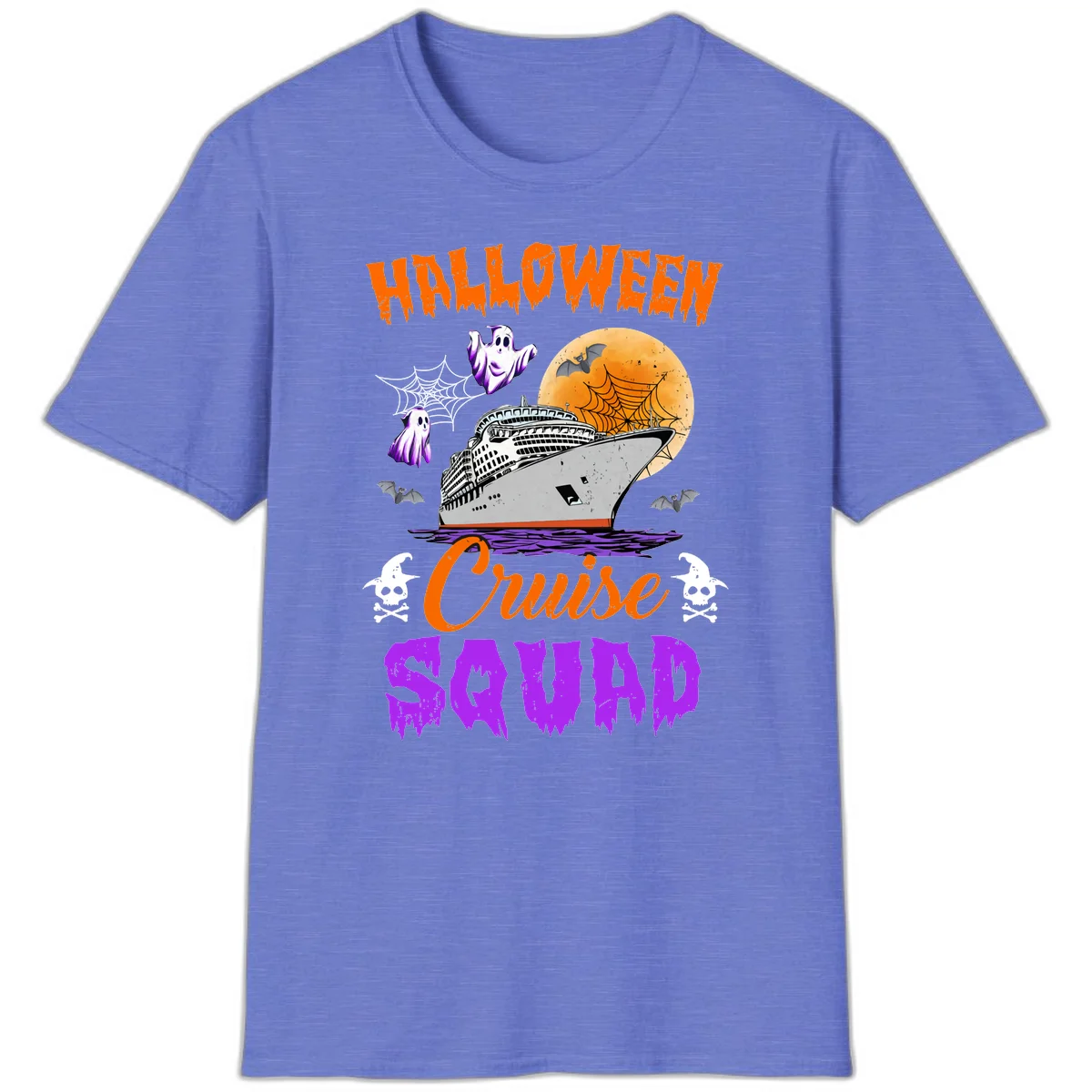 Halloween Cruise Squad T-Shirt in Heather Royal