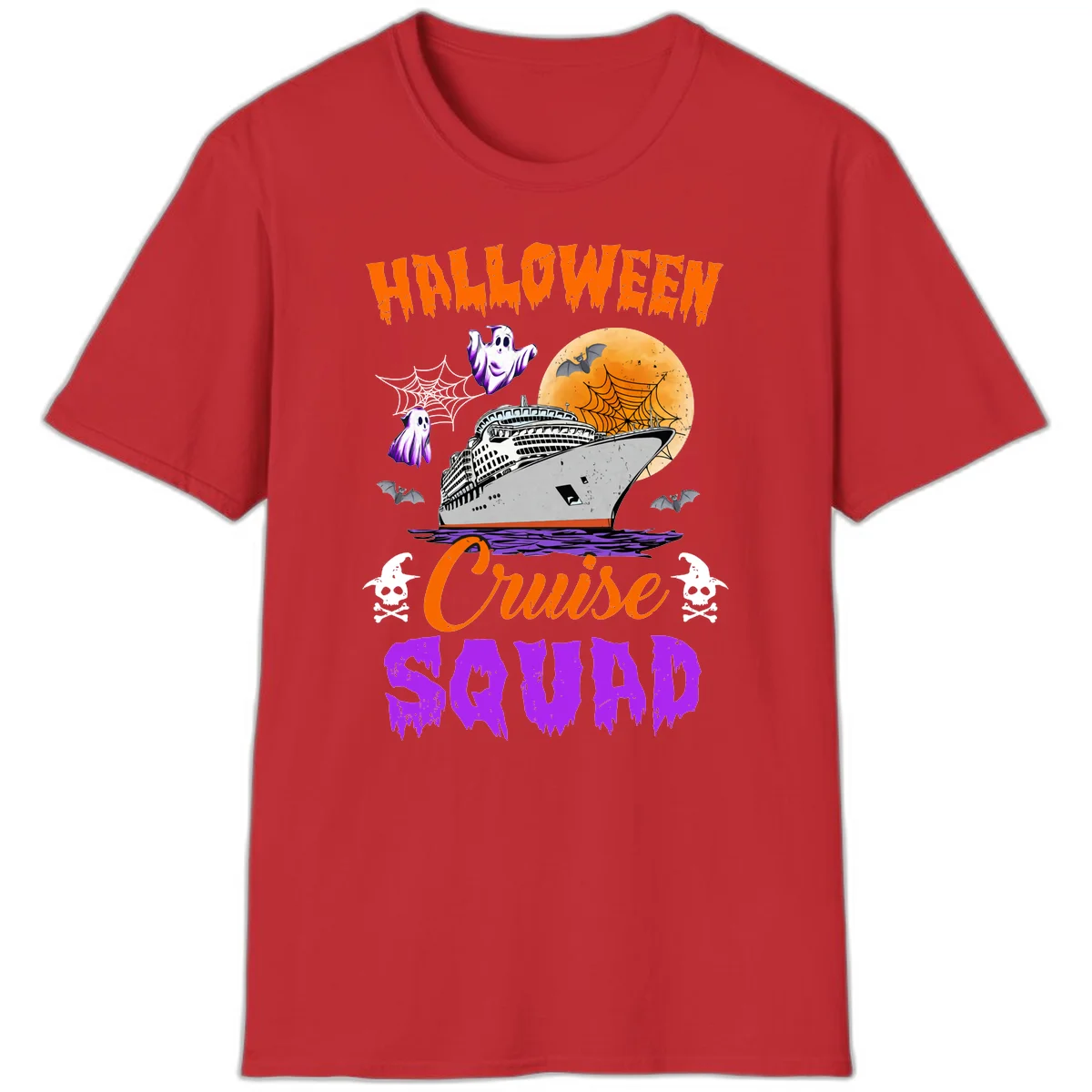 Halloween Cruise Squad T-Shirt in Red