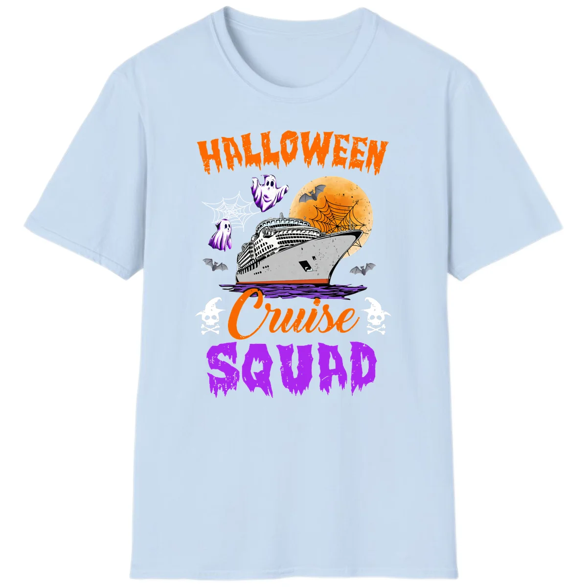 Halloween Cruise Squad T-Shirt in Light Blue