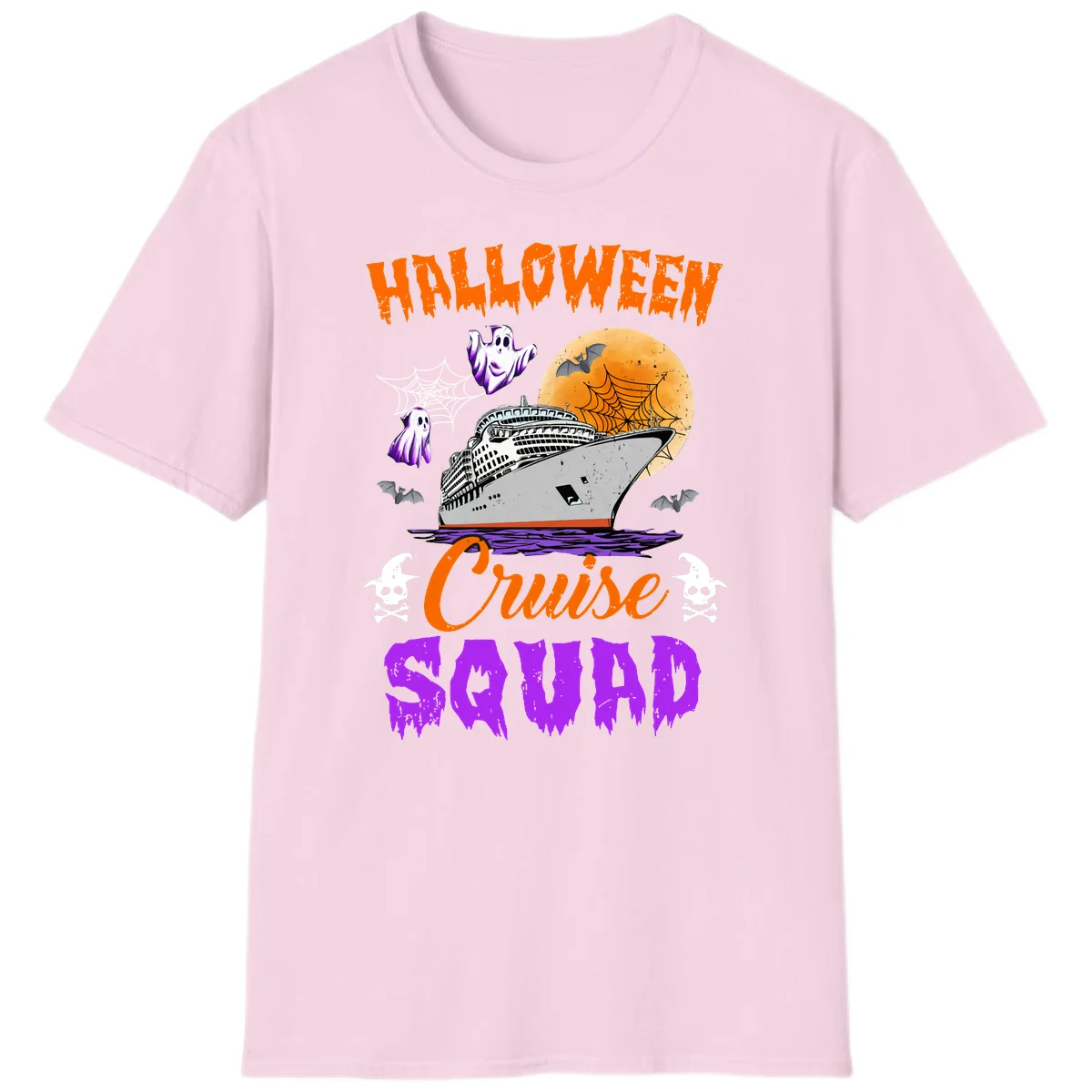 Halloween Cruise Squad T-Shirt in Light Pink