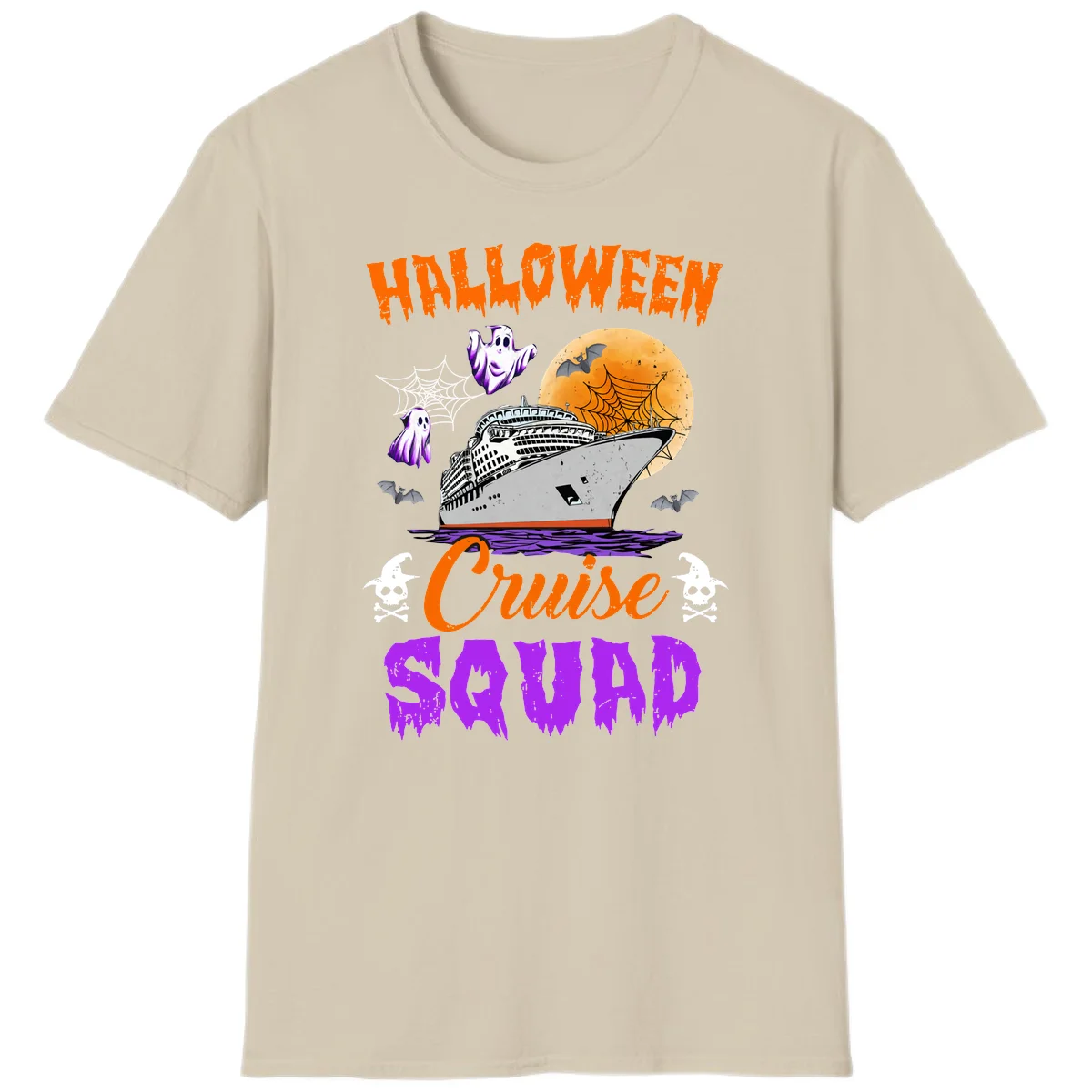 Halloween Cruise Squad T-Shirt in Sand