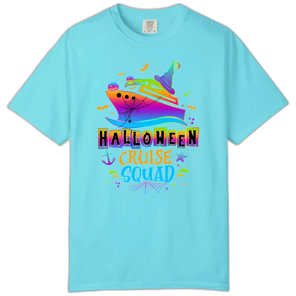 Halloween Cruise Squad Comfort Color in Lagoon Blue