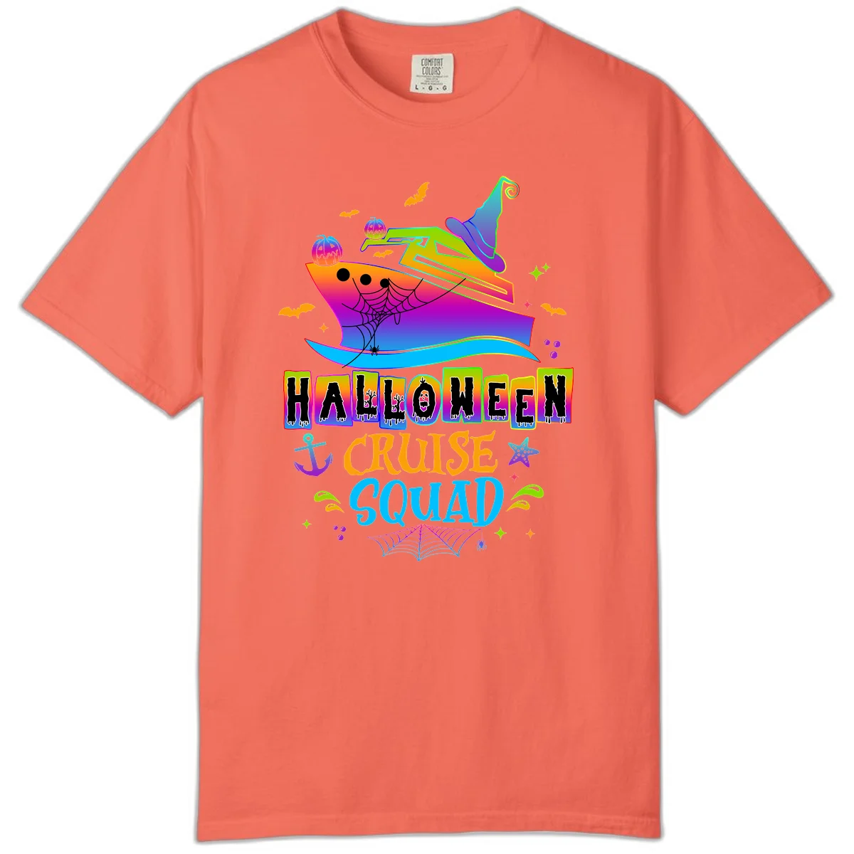 Halloween Cruise Squad Comfort Color in Bright Salmon