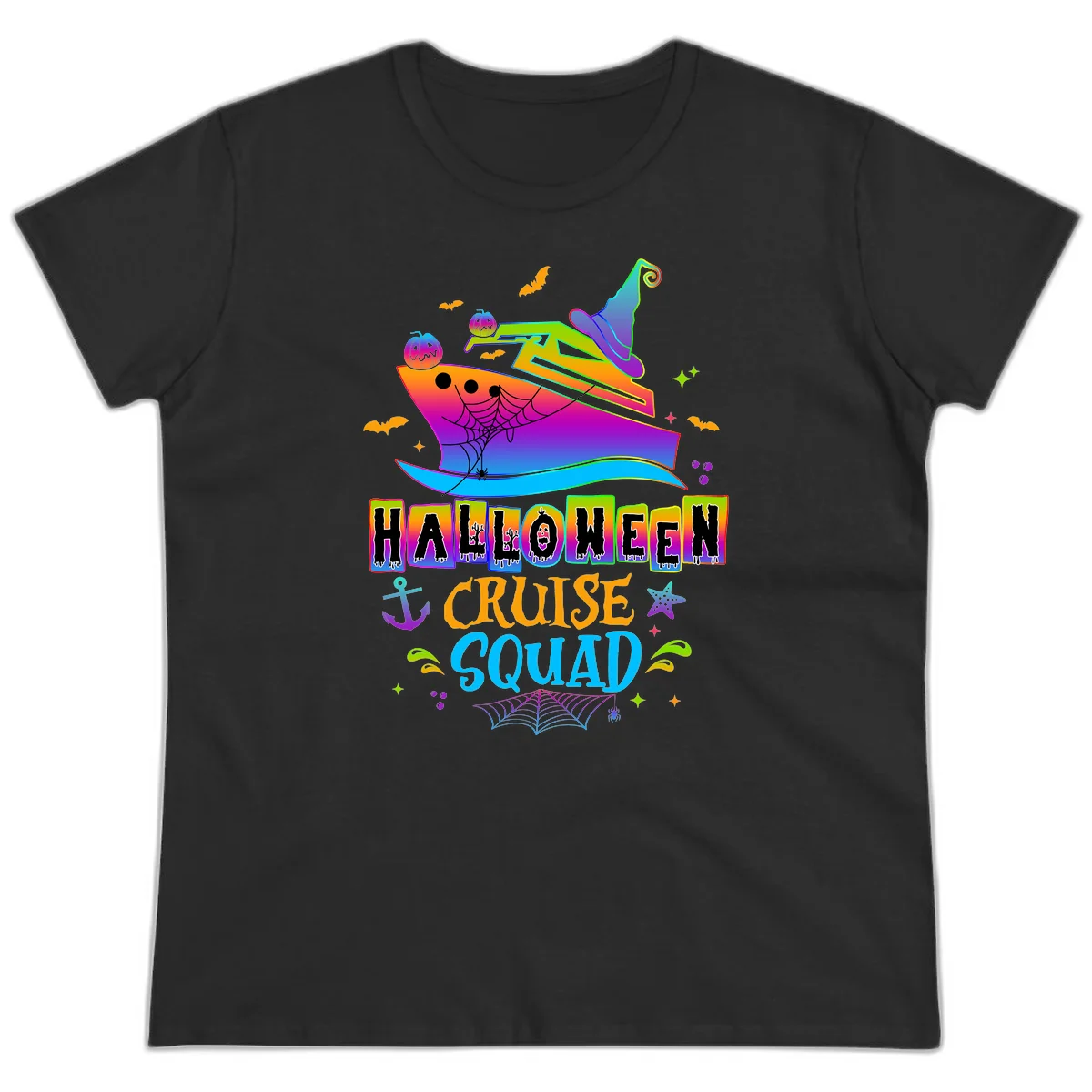 Halloween Cruise Squad Ladies Tee in Black