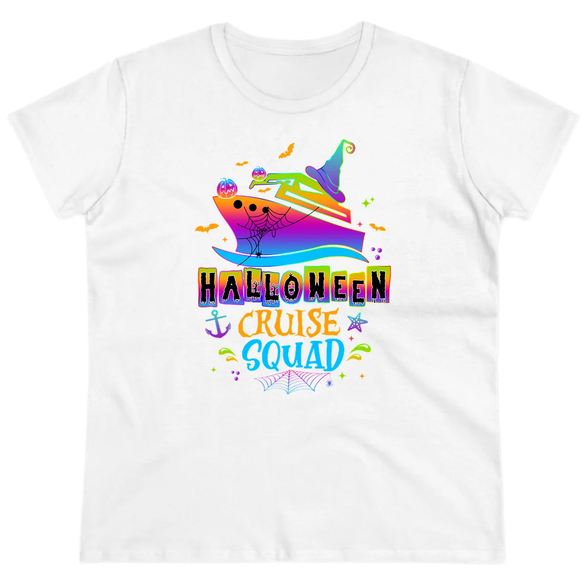 Halloween Cruise Squad Ladies Tee in White