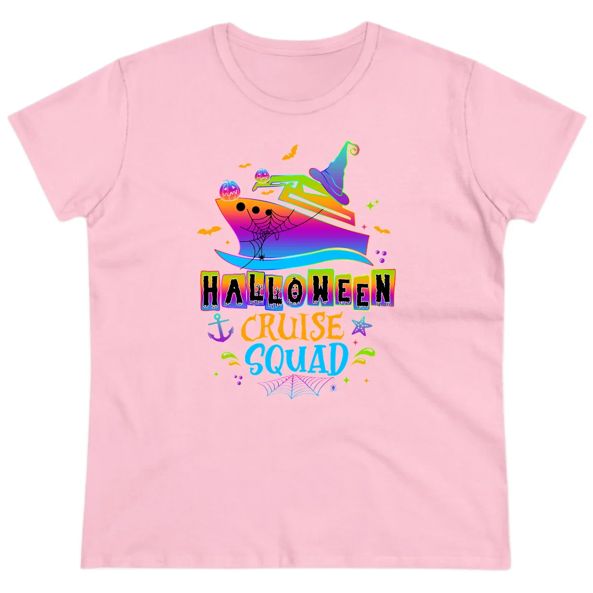 Halloween Cruise Squad Ladies Tee in Light Pink