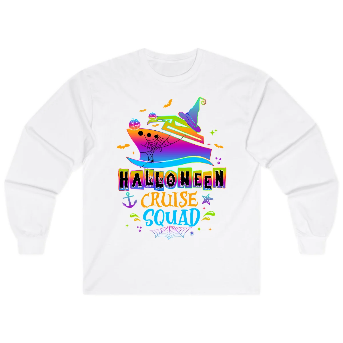 Halloween Cruise Squad Long Sleeve in White