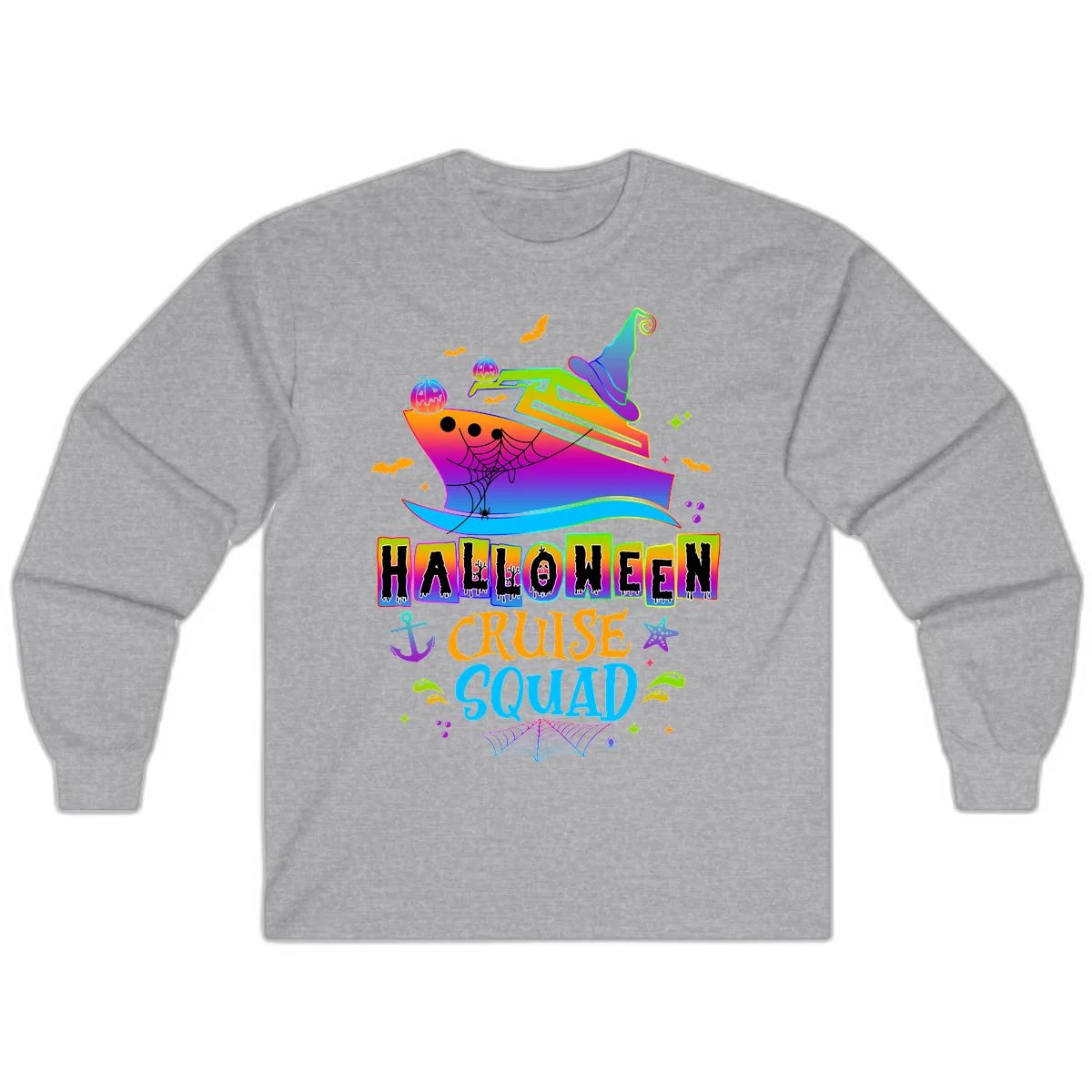 Halloween Cruise Squad Long Sleeve in Sport Grey