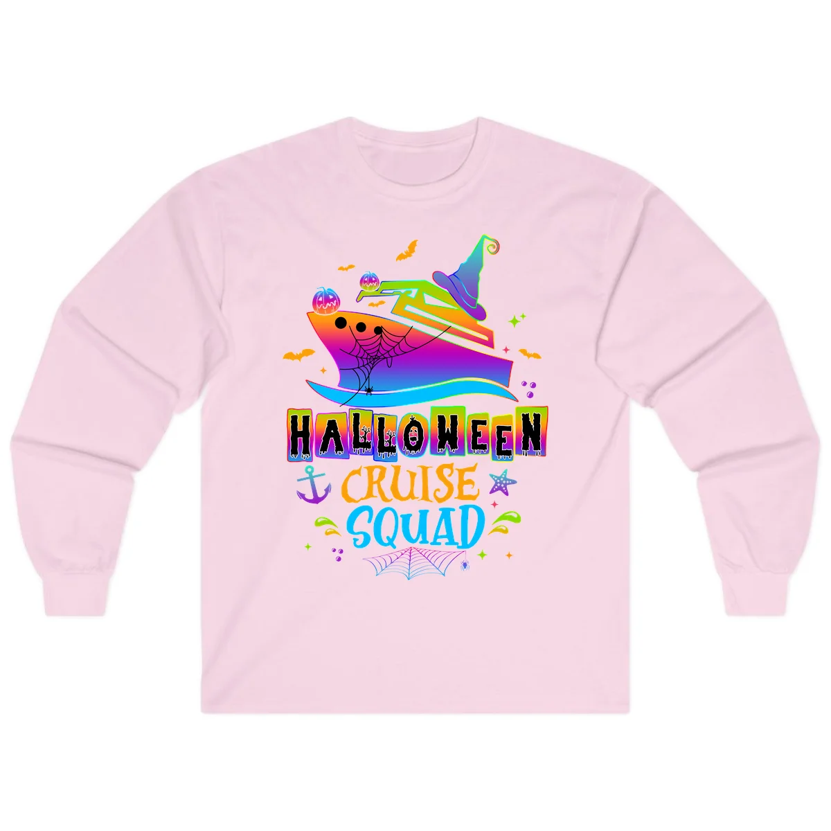 Halloween Cruise Squad Long Sleeve in Light Pink