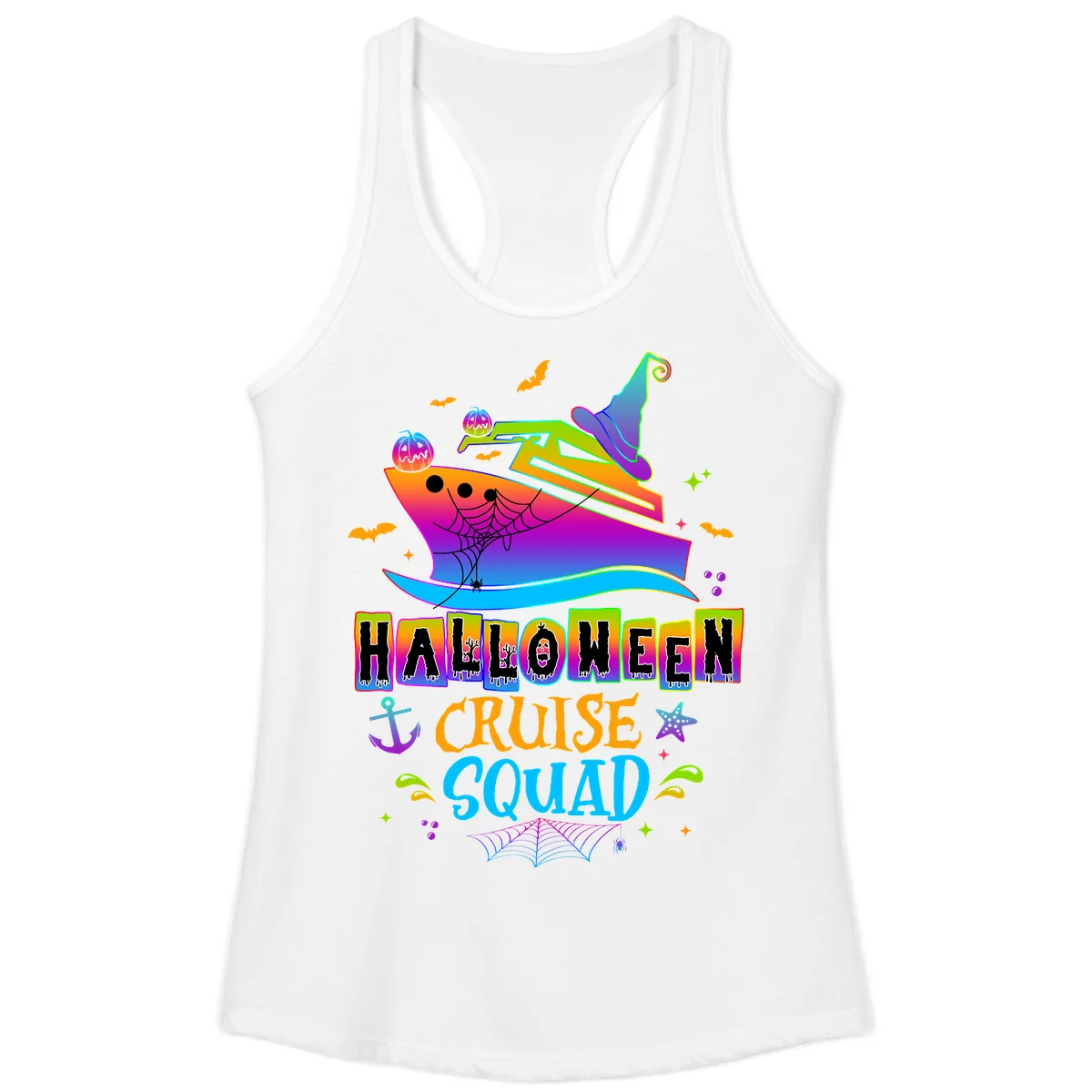 Halloween Cruise Squad Ladies Tank in White