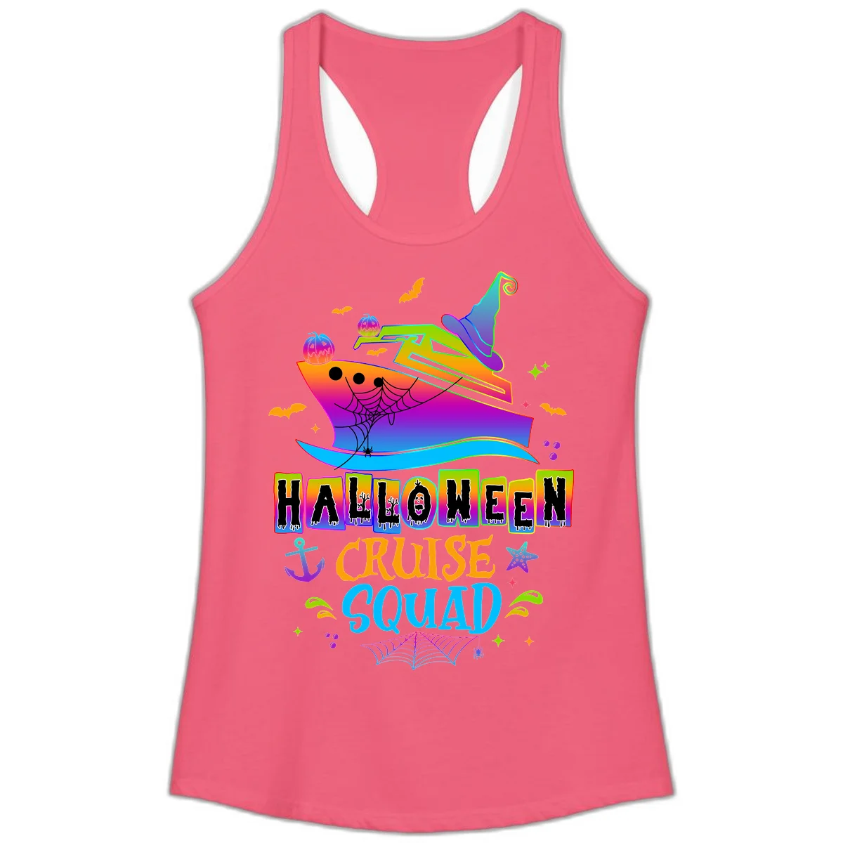 Halloween Cruise Squad Ladies Tank in Hot Pink