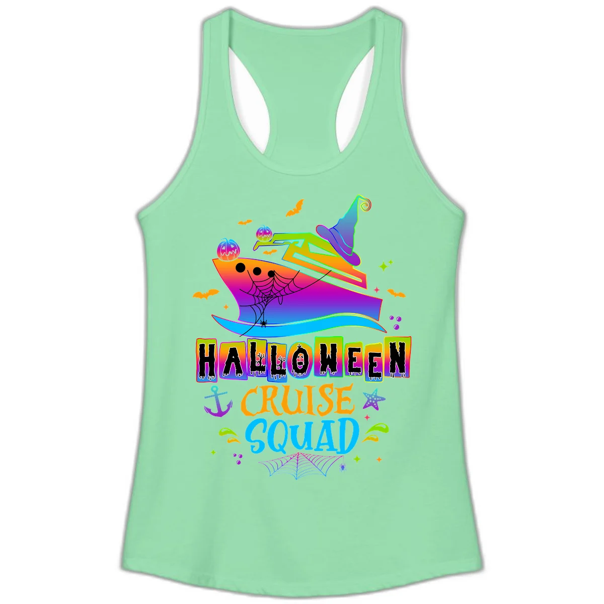 Halloween Cruise Squad Ladies Tank in Solid Mint