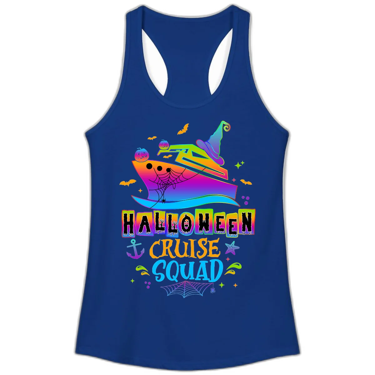 Halloween Cruise Squad Ladies Tank in Solid Royal