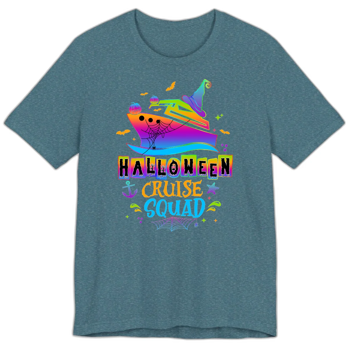 Halloween Cruise Squad Premium T-Shirt in Heather Deep Teal