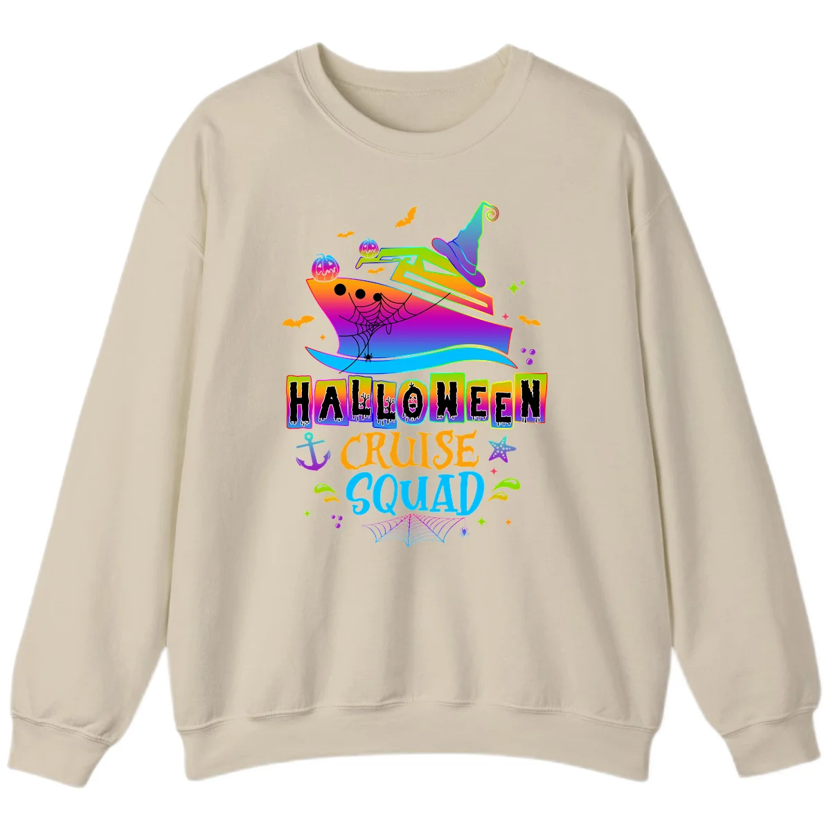 Halloween Cruise Squad Sweatshirt in Sand
