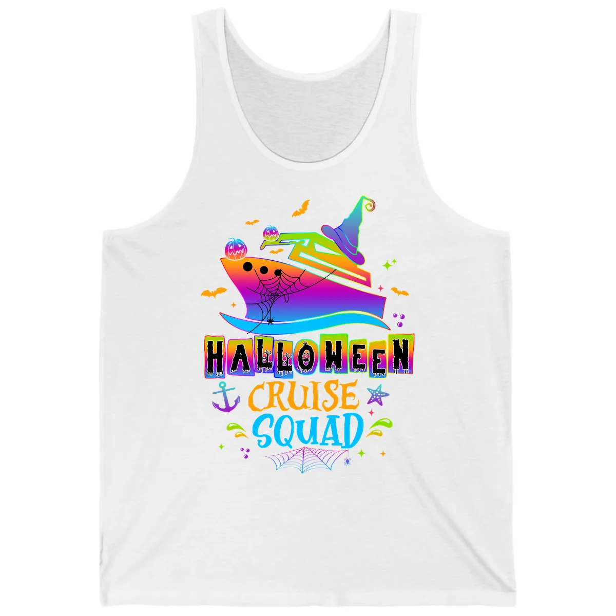 Halloween Cruise Squad Tank in White