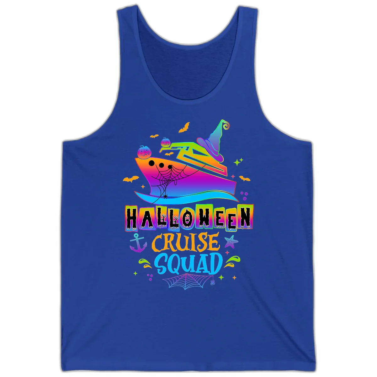 Halloween Cruise Squad Tank in True Royal